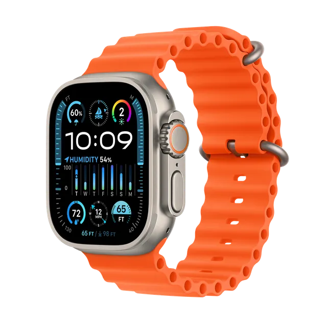 Master Copy Apple Watch Ultra 2 GPS+Cellular with Orange Ocean Band - M/L (49mm Display, Titanium Case)