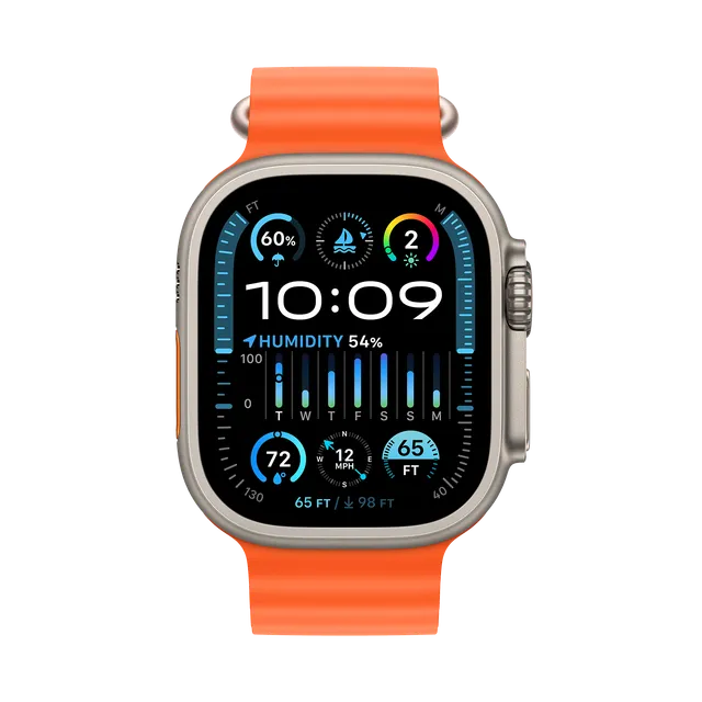 Master Copy Apple Watch Ultra 2 GPS+Cellular with Orange Ocean Band - M/L (49mm Display, Titanium Case)