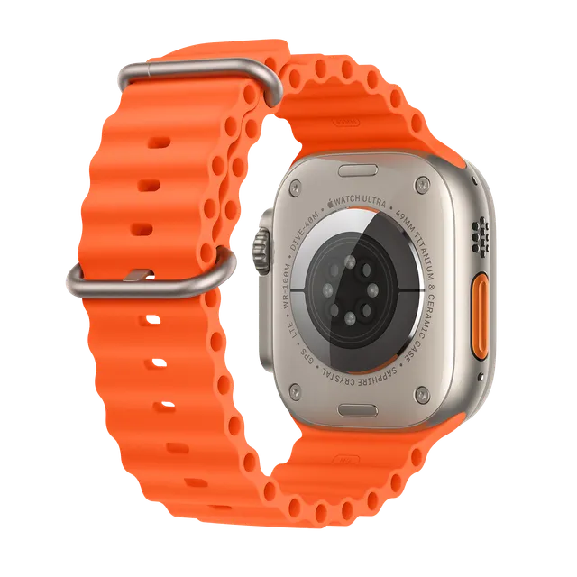 Master Copy Apple Watch Ultra 2 GPS+Cellular with Orange Ocean Band - M/L (49mm Display, Titanium Case)
