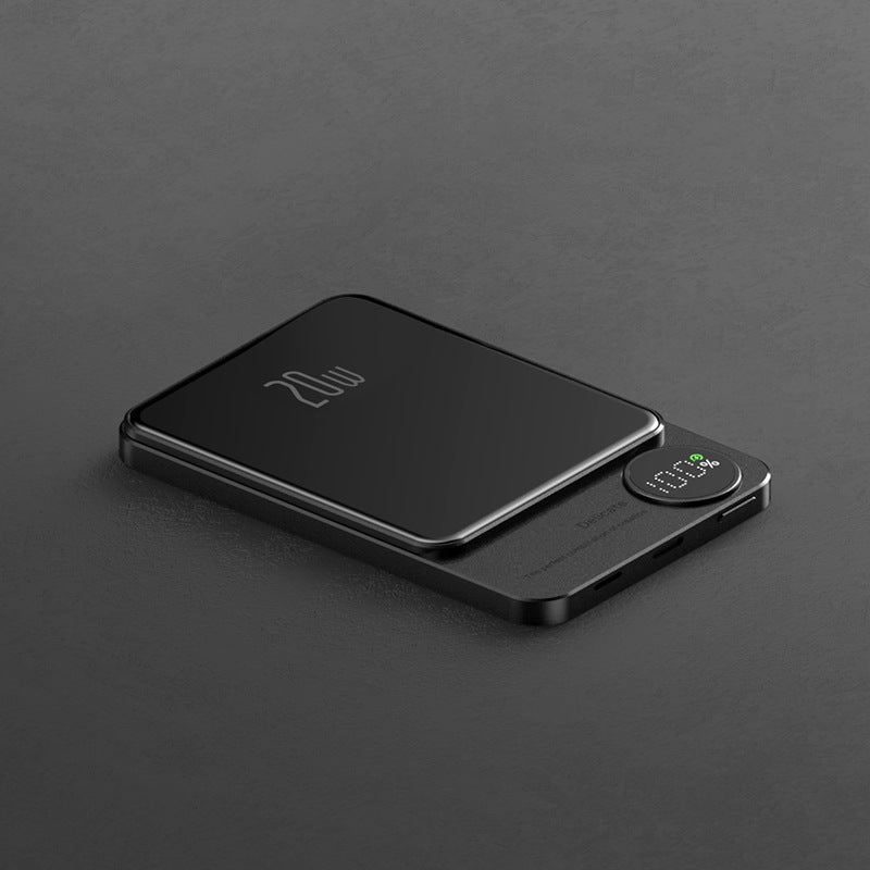 Q9 Wireless Magsafe Magnetic Suction Charging Power Bank Back Clip Metal iPhone Power Supply 10000mAh Compact And Portable