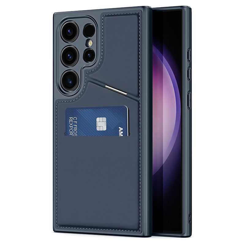 Suitable For Samsung S24Ultra Mobile Phone Case Wholesale 3-in-1 Dual Card Magnetic Holder S24Plus Protective Case