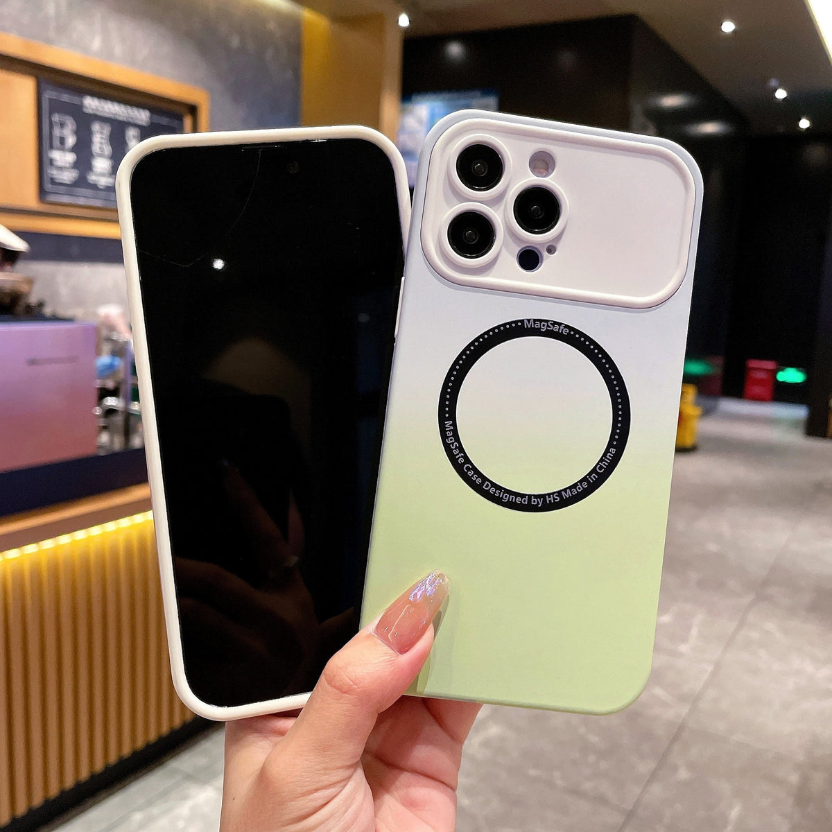 New iPhone 15 Large Window Concept Magnetic Case Suitable for iPhone 11 13 14 Pro Max 14Plus Gradient Color Silicone Soft Case