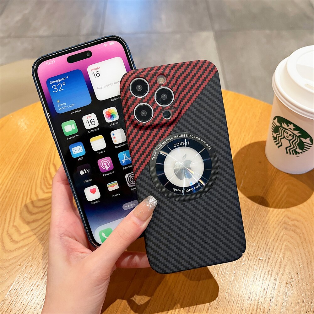 For iPhone 13 Magsafe Case Buesiness Carbon Fiber Slim Matte Hard Magnetic Phone Cases for iPhone 11 12 13 Pro Max 14 Pro Plus
