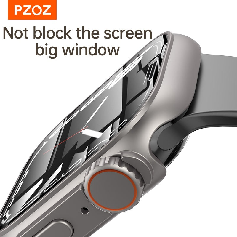 Apple Watch Series 8 & 7 45mm For iWatch 4, 5 & 6 se 44mm Screen Protector Case Hard PC Case with Tempered Glass Accessories