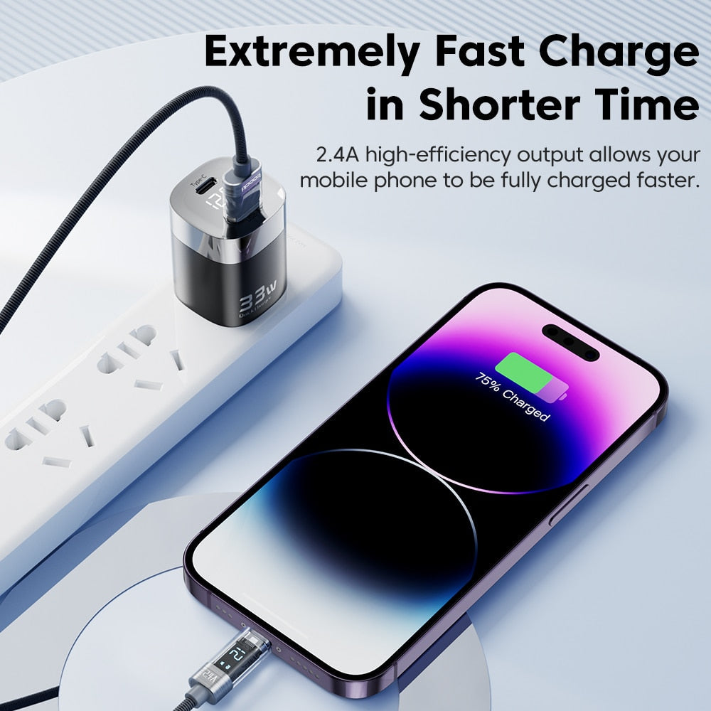 Toocki USB Cable For iPhone 14 13 12 mini 11 Pro Max Xs Xr X 8 Lighting Fast Charge Charger Date Cable For iPad Wire Cord