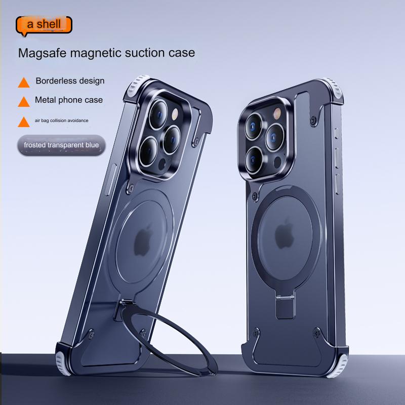Magnetic Metal Bumper Case For iPhone 15 14 13 Pro Max Cover Magsafe Aluminum Frame Shockproof Cover For iPone 15 Pro Magsafing