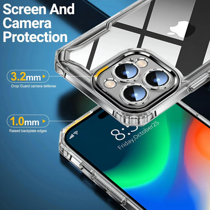 Camera Protection, Hard Crystal Clear Back, Shockproof Case Cover(TPU+Acrylic)