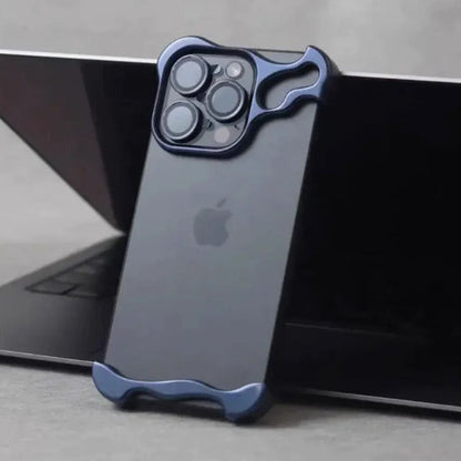 Aluminum Metal Corner Pads + Lens Protector Tempered Glass for iPhone