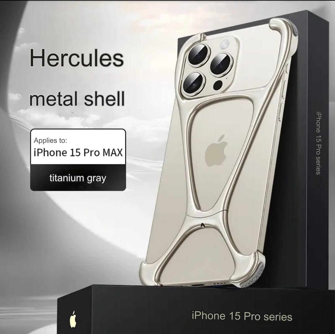 Thetree is suitable for Apple iPhone 15 Pro Max case, new zinc alloy protective cover hollow