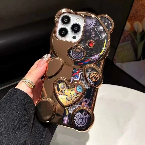 Bear Shaped Embossed Electroplated iPhone Case