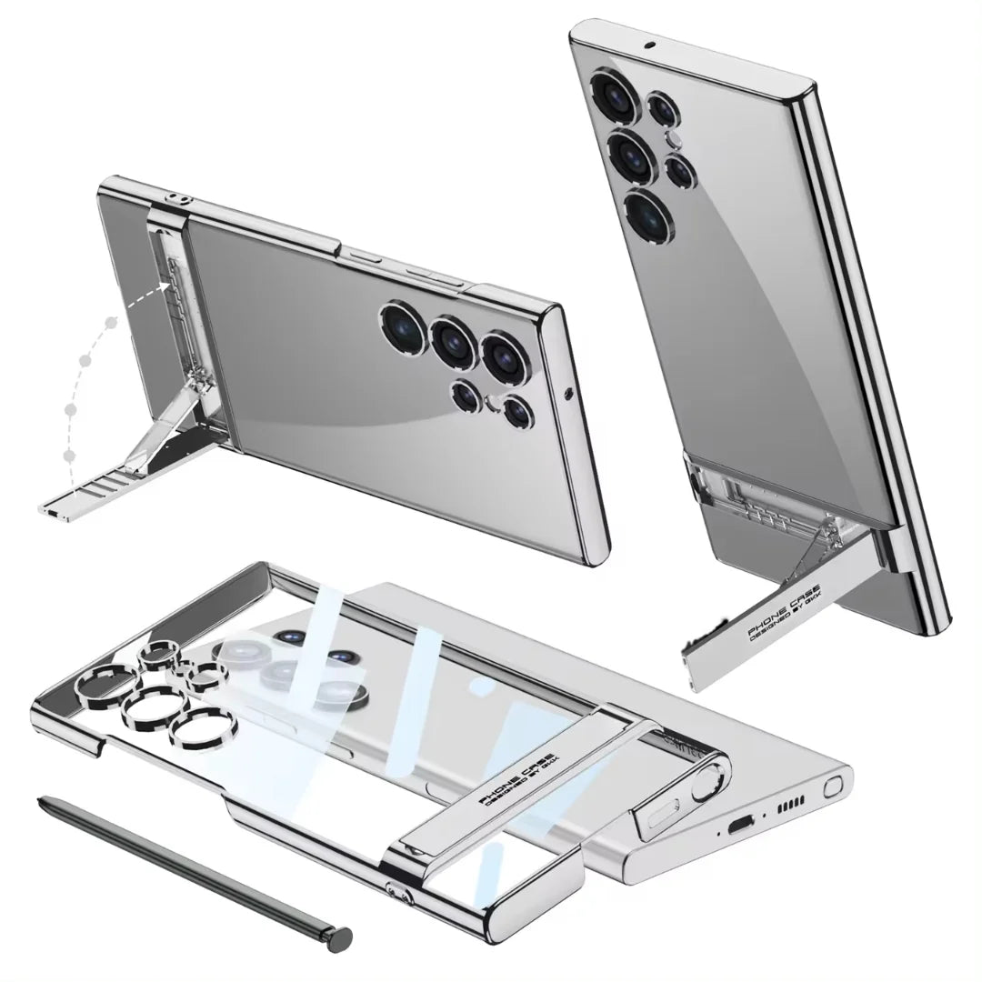 Fine Hole Triumphal Bracket Protective Transparent Plating S24 Ultra Case
