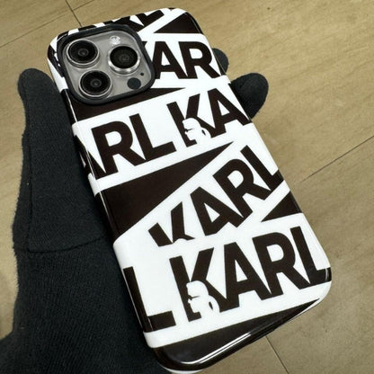karl style Black and White iPhone Case