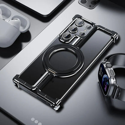 Natural Titanium Frameless Case For Samsung Phone.