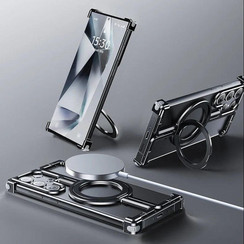 Natural Titanium Frameless Case For Samsung Phone.