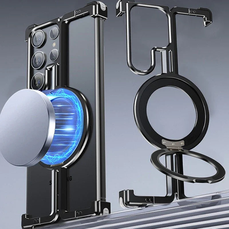 Natural Titanium Frameless Case For Samsung Phone.