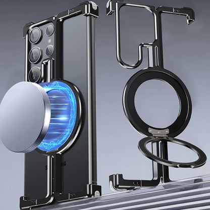 Natural Titanium Frameless Case For Samsung Phone.