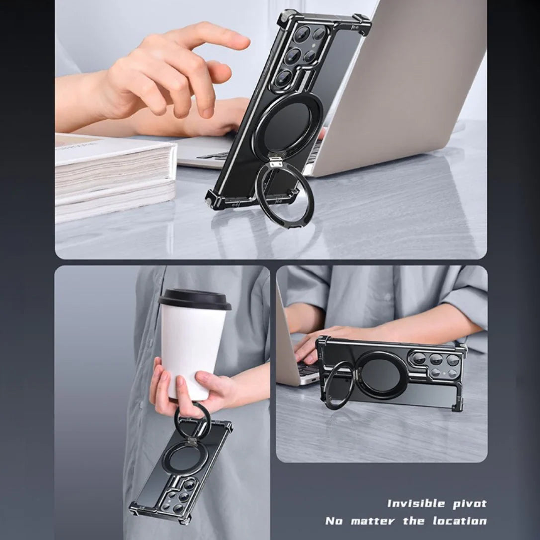 Natural Titanium Frameless Case For Samsung Phone.