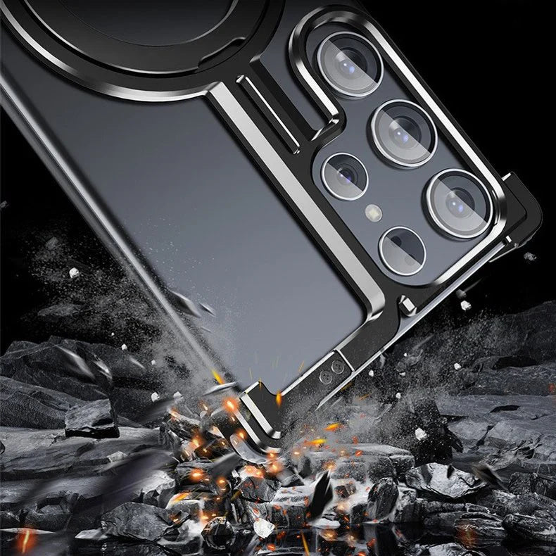 Natural Titanium Frameless Case For Samsung Phone.