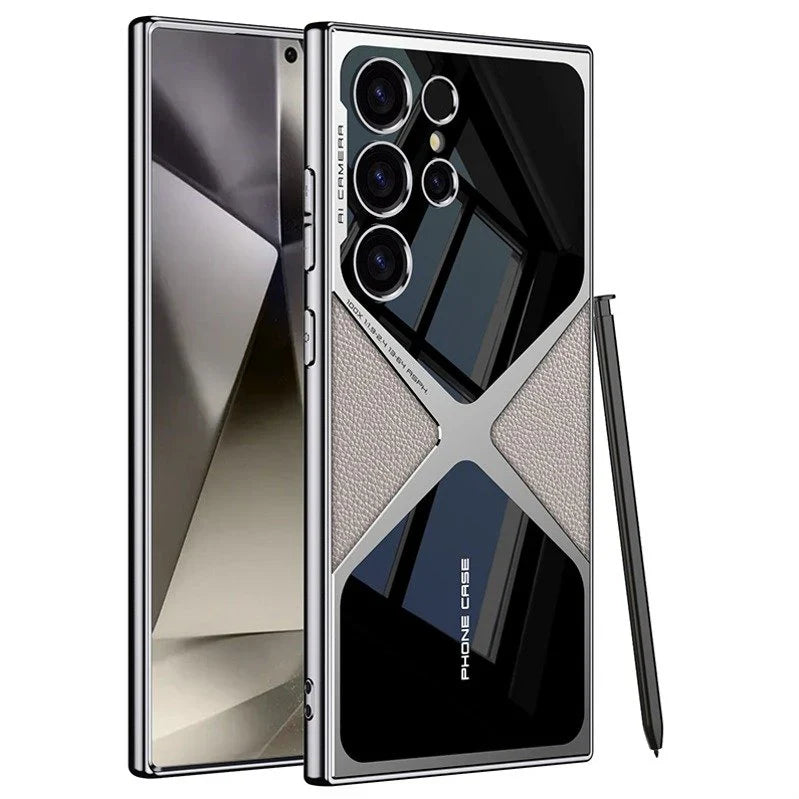 Luxurious Samsung Galaxy S24Ultra Polished Guard Business Leather Case.