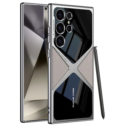 Luxurious Samsung Galaxy S24Ultra Polished Guard Business Leather Case.