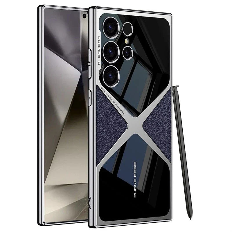 Luxurious Samsung Galaxy S24Ultra Polished Guard Business Leather Case.