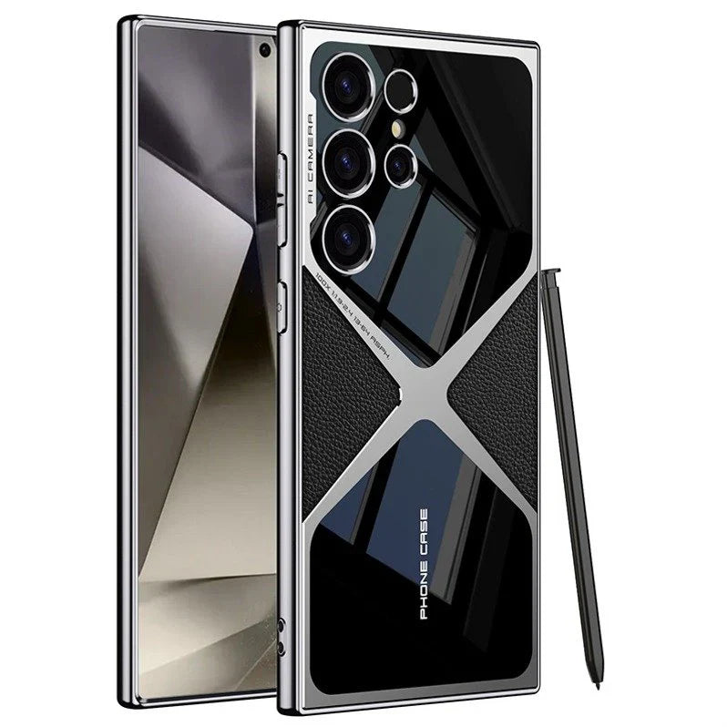 Luxurious Samsung Galaxy S24Ultra Polished Guard Business Leather Case.