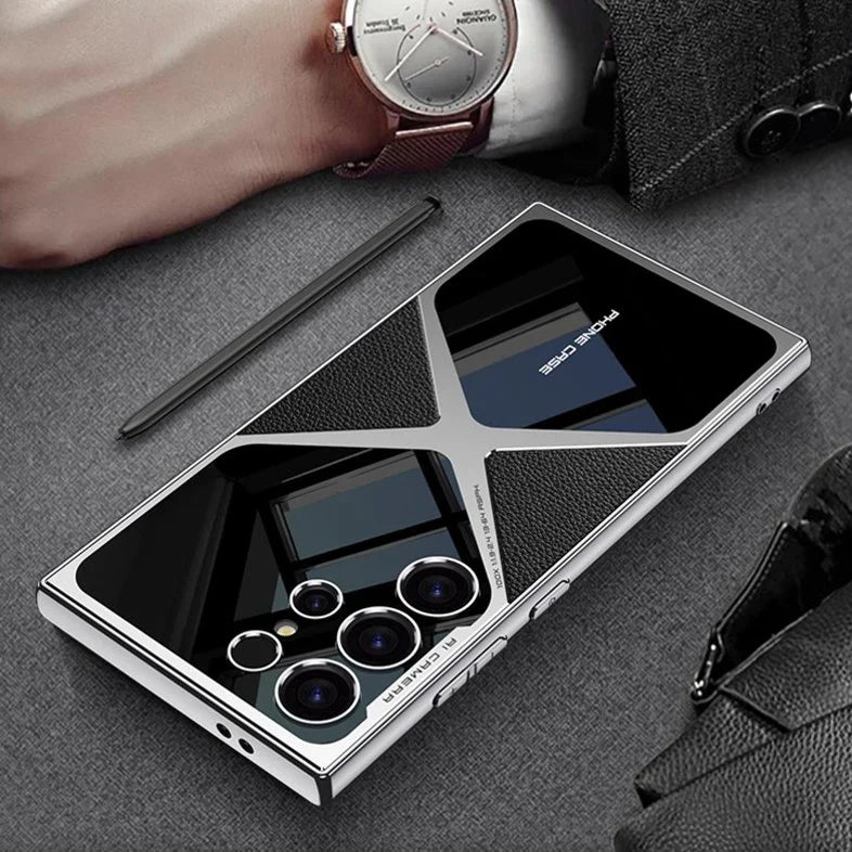 Luxurious Samsung Galaxy S24Ultra Polished Guard Business Leather Case.