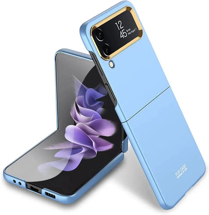 Golden Ring Camera Lens Protection Matte Cover Case Compatible with Samsung Galaxy Z Flip4 5G.