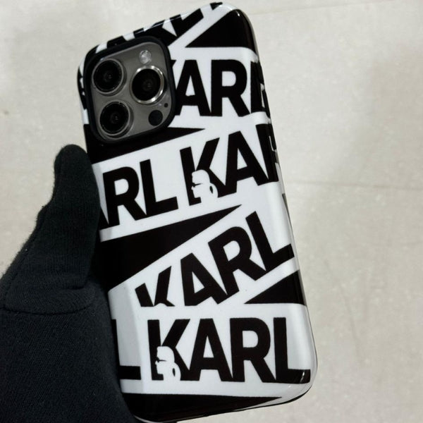 karl style Black and White iPhone Case