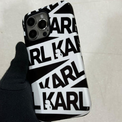 karl style Black and White iPhone Case