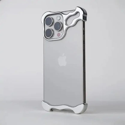 Aluminum Metal Corner Pads + Lens Protector Tempered Glass for iPhone