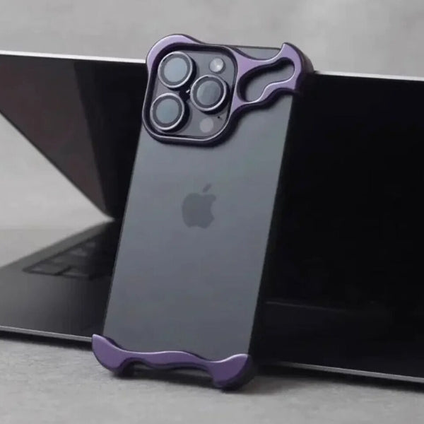Aluminum Metal Corner Pads + Lens Protector Tempered Glass for iPhone