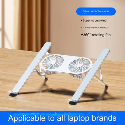 Thetree Laptop Cooling Bracket Bracket Fan Air-cooling Cooling Base Aluminum Alloy Desktop Adjustable Lifting Silent Radiator Game Notebook Flat Folding Portable Support Stand