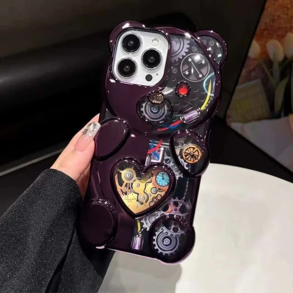 Bear Shaped Embossed Electroplated iPhone Case