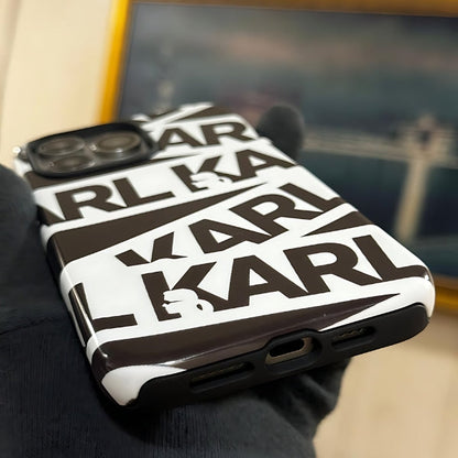 karl style Black and White iPhone Case
