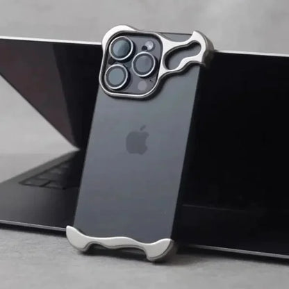 Aluminum Metal Corner Pads + Lens Protector Tempered Glass for iPhone
