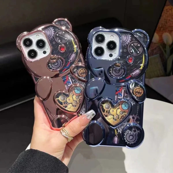 Bear Shaped Embossed Electroplated iPhone Case