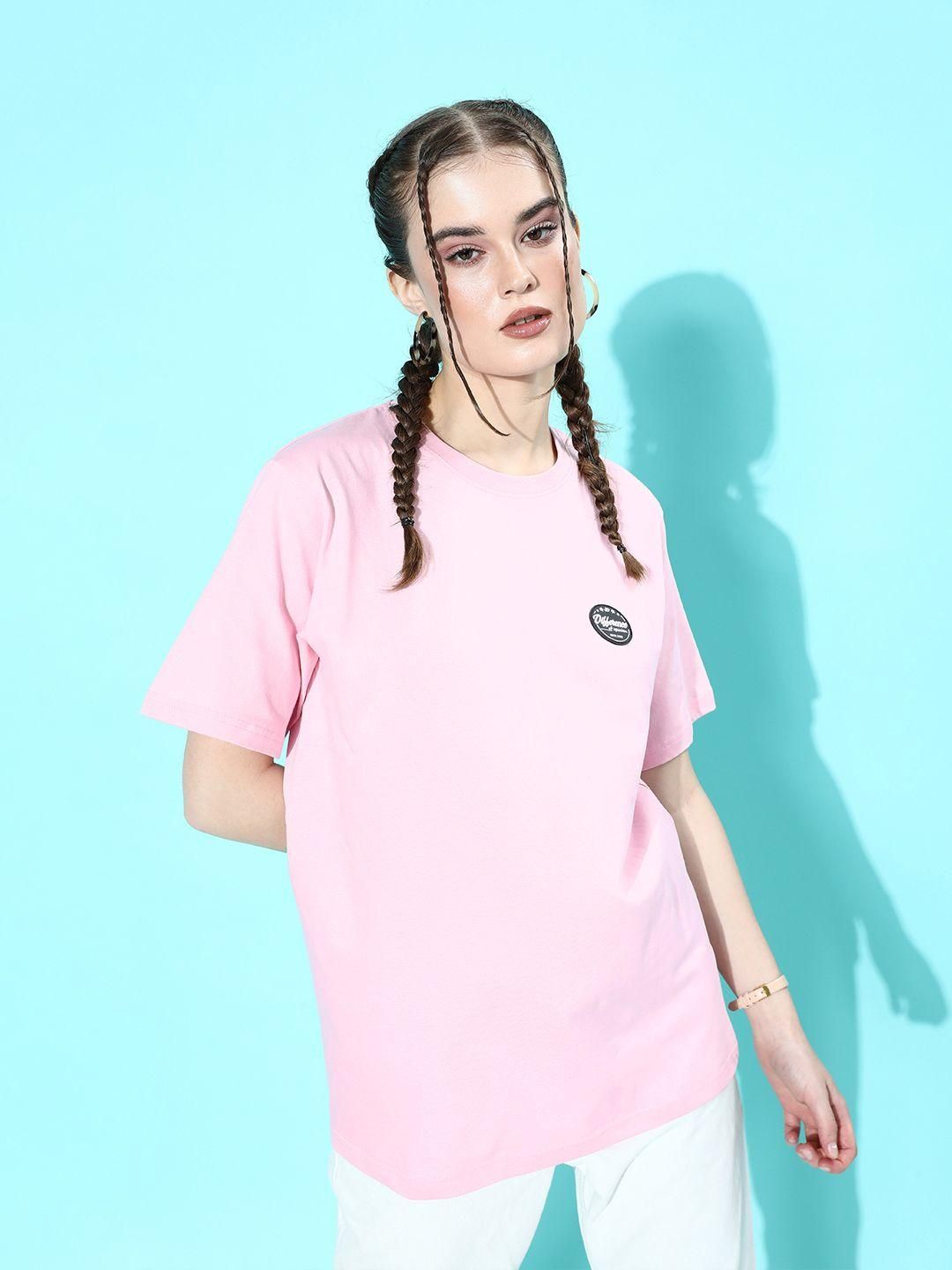 Difference of Opinion Pink Graphic Oversized T-Shirt