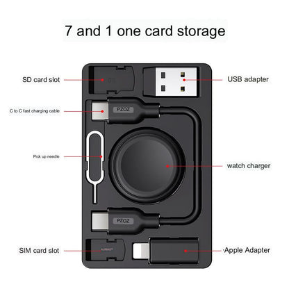 PZOZ 7-in-1 Base: Fast Charging, Portable Card Clip for Apple Watch Charger, iWatch Magnetic Cable Bracket for Apple Watch Ultra & 7th Generation Watch
