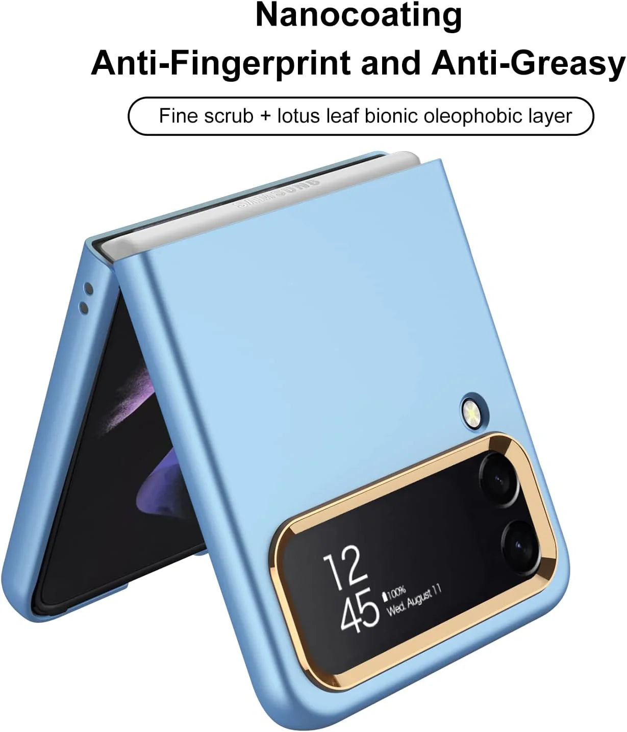 Golden Ring Camera Lens Protection Matte Cover Case Compatible with Samsung Galaxy Z Flip4 5G.