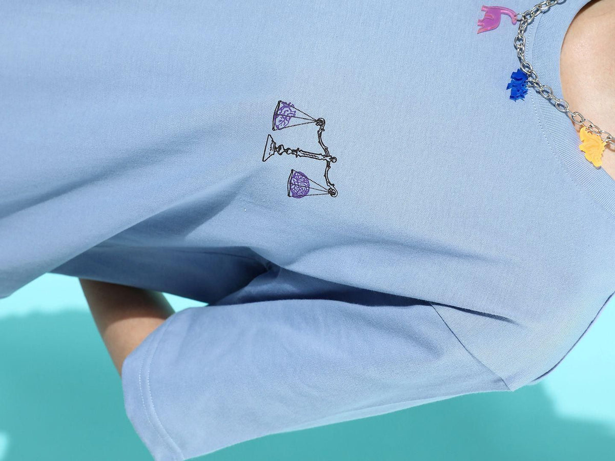 Difference of Opinion Purple Graphic Oversized T-Shirt