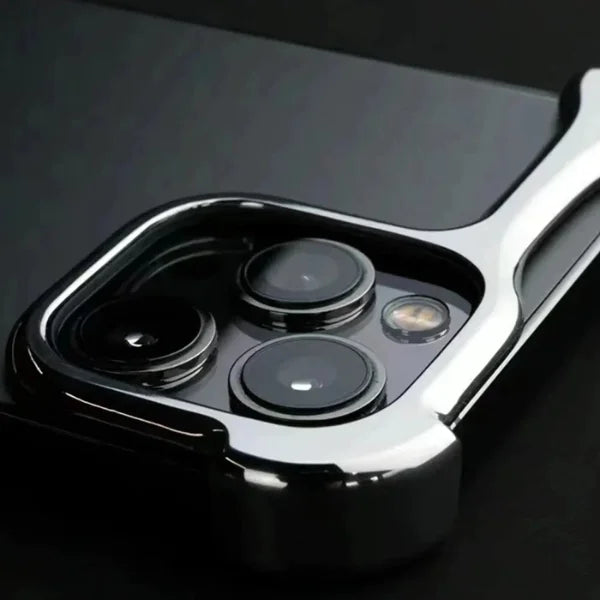 Aluminum Metal Corner Pads + Lens Protector Tempered Glass for iPhone