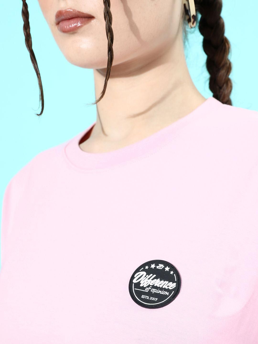 Difference of Opinion Pink Graphic Oversized T-Shirt