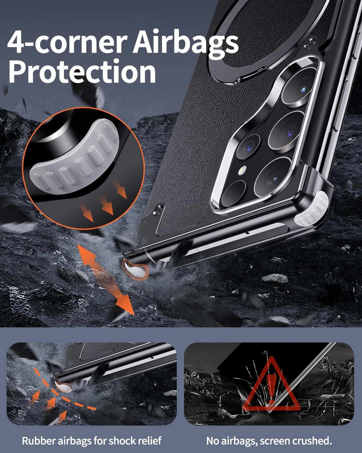 Samsung S24Ultra Pivot Metal Matte Magsafe Kickstand Case.