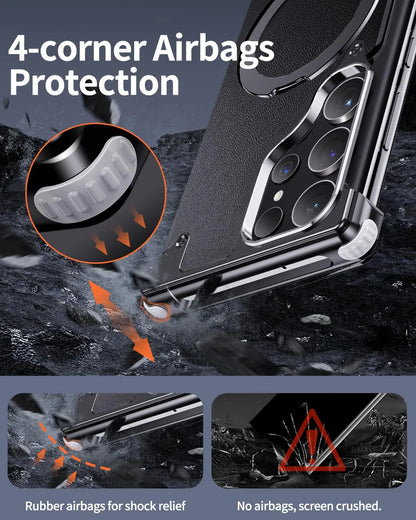 Samsung S24Ultra Pivot Metal Matte Magsafe Kickstand Case.