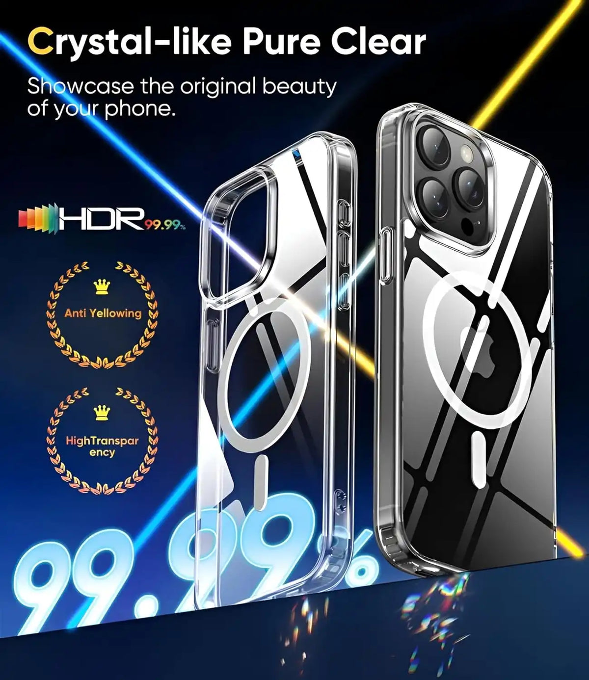 Crystal Clear Ultra Hybrid iPhone Case (Never Yellow Guaranteed).