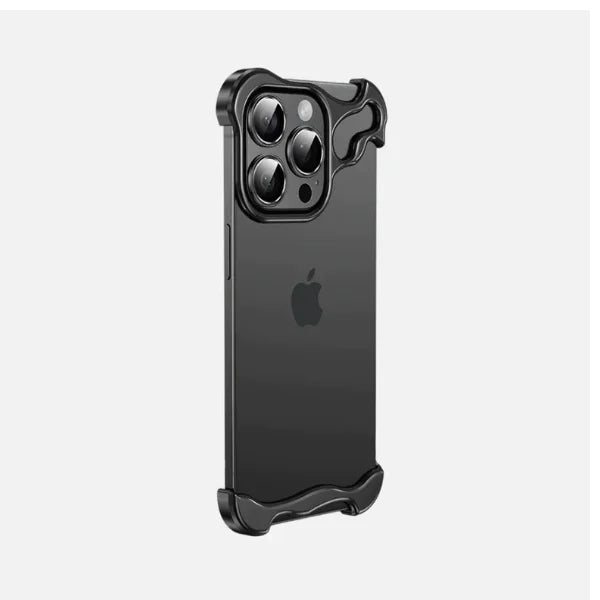 Aluminum Metal Corner Pads + Lens Protector Tempered Glass for iPhone