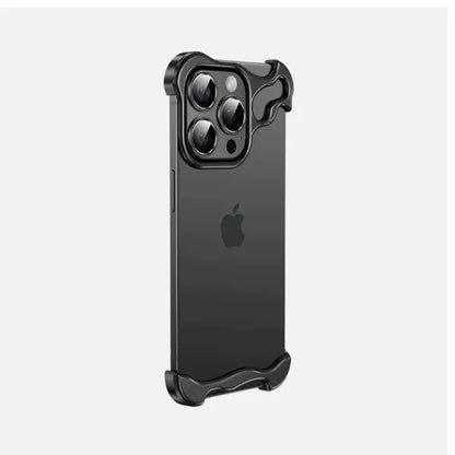 Aluminum Metal Corner Pads + Lens Protector Tempered Glass for iPhone