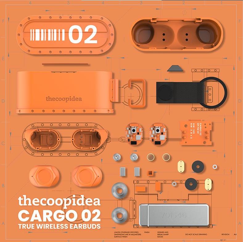 thecoopidea CARGO 02 TWS True Wireless Earbuds Metal Military Style Design Stereo Sports Waterproof  Bluetooth Headsets With Mic