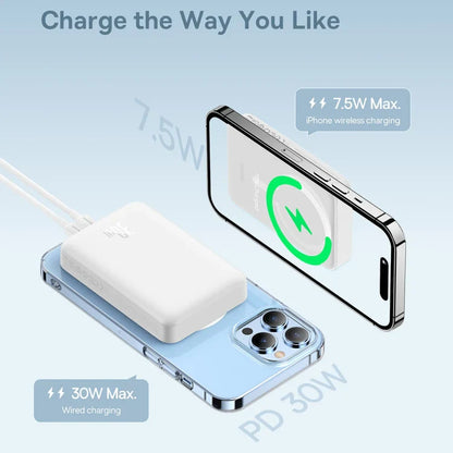 Baseus 10000mAh 20W Magnetic Wireless Super Fast Charging Power Bank(White)